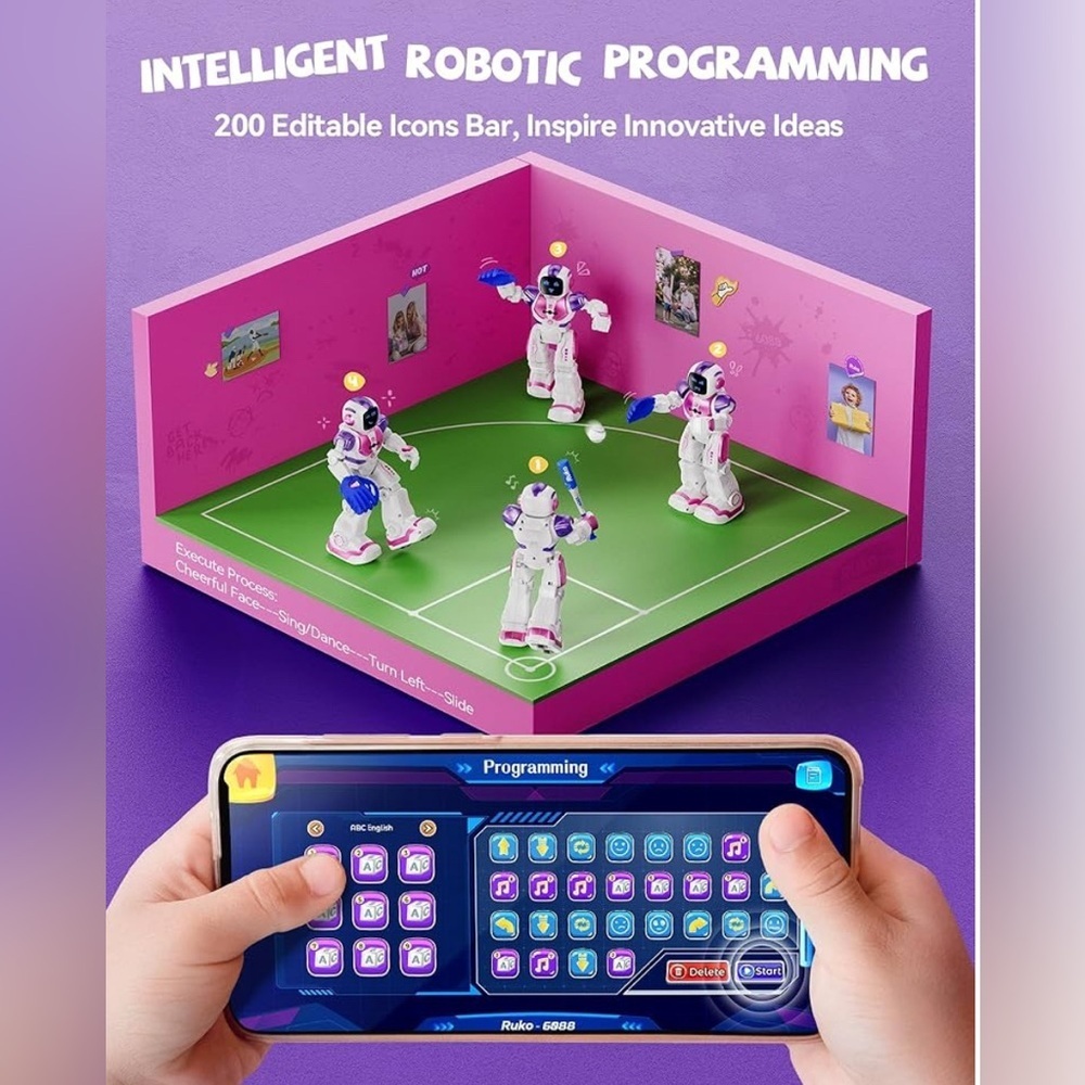 NWT Ruko 6088 Programmable Pink Robot Gesture Sensing Intelligent Remote Control - Picture 3 of 8